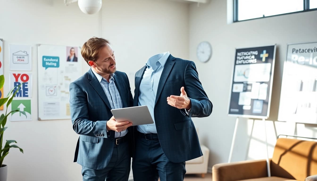 Business coach los angeles mentoring an entrepreneur in a bright office.