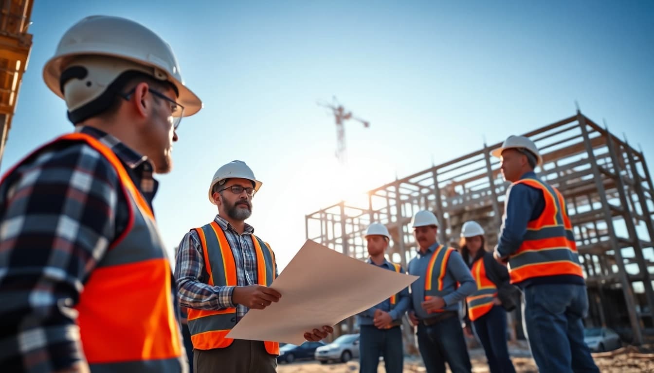 New Jersey General Contractor leading a team on a construction site.
