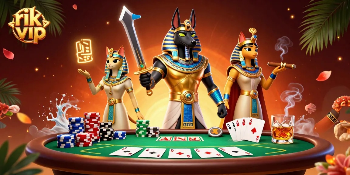 Play high-stakes games at rik vip with Anubis and Bastet in an exciting casino atmosphere.