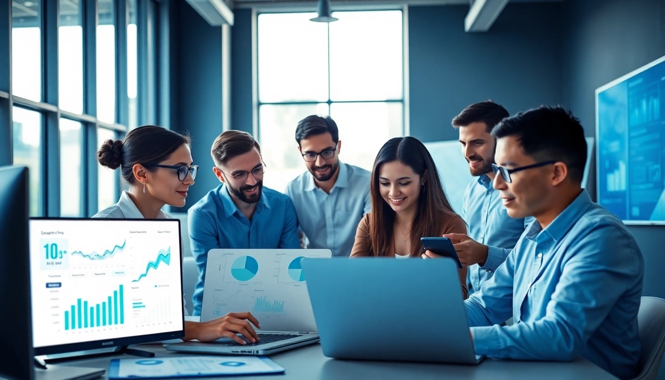 Engaged team of IT professionals in a modern office, representing msp companies near me.