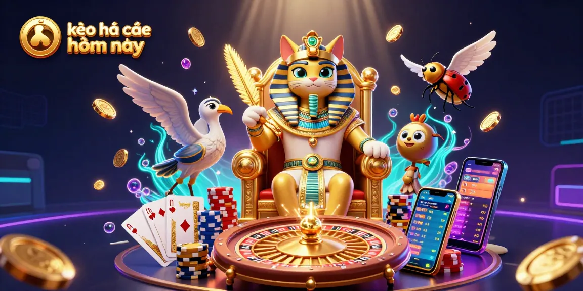 Experience thrilling sports betting with kèo nhà cái hôm nay, showcasing vibrant casino elements and Egyptian mythology.