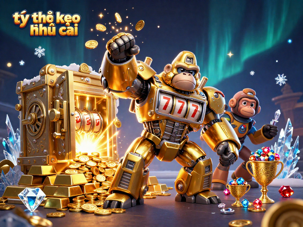 Engage with tỷ lệ kèo nhà cái as the golden gorilla mech springs to life amidst wealth and excitement.