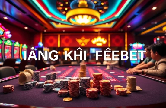Exciting gaming setup showcasing ĐĂNG KÝ FEBET registration at a vibrant casino scene.