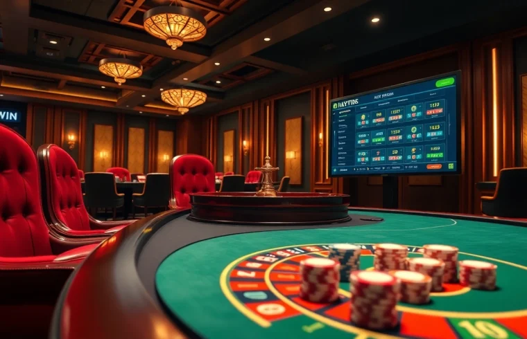 Experience the thrill of ĐĂNG NHẬP HAYWIN at a luxurious casino with roulette and online betting.