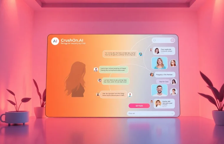 Interactive CrushOn AI chat interface showcasing vibrant AI characters and engaging user experience.